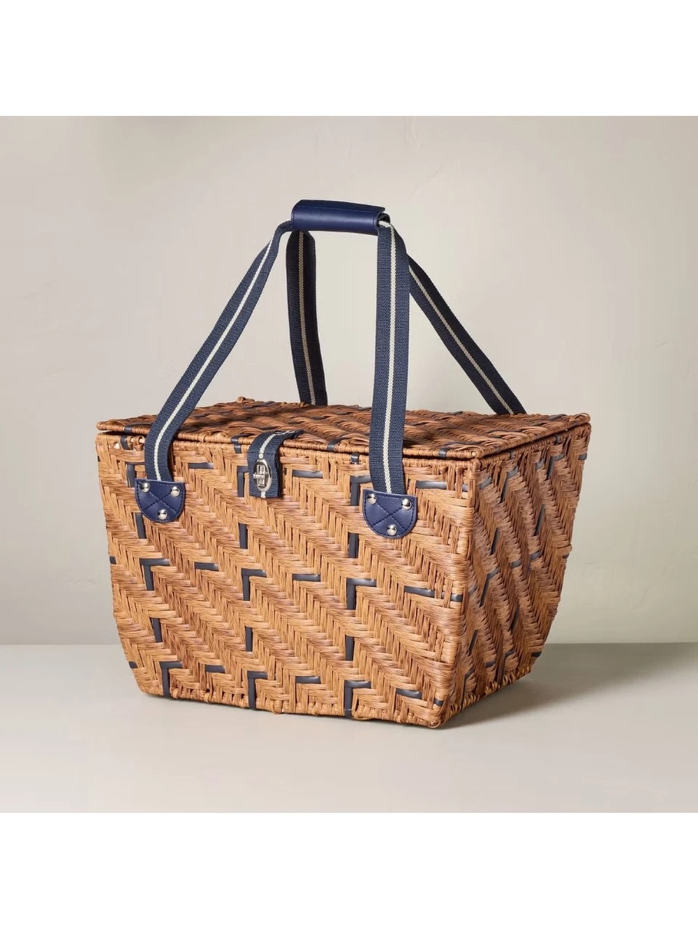 11"x16" Woven Picnic Basket Light Brown - Hearth & Hand™ with Magnolia